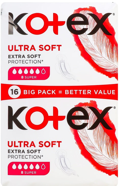 Kotex Ultra Super Soft Sanitary Pads, 16 pcs