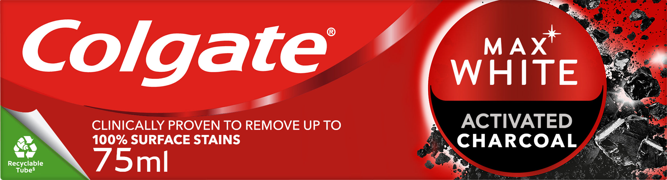 Colgate Max White Activated Charcoal Toothpaste, 75 mL