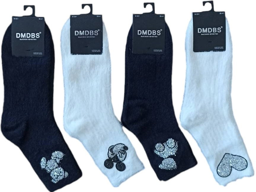 DMDBS W:051 Women's Mink Long Socks, Size 36-41
