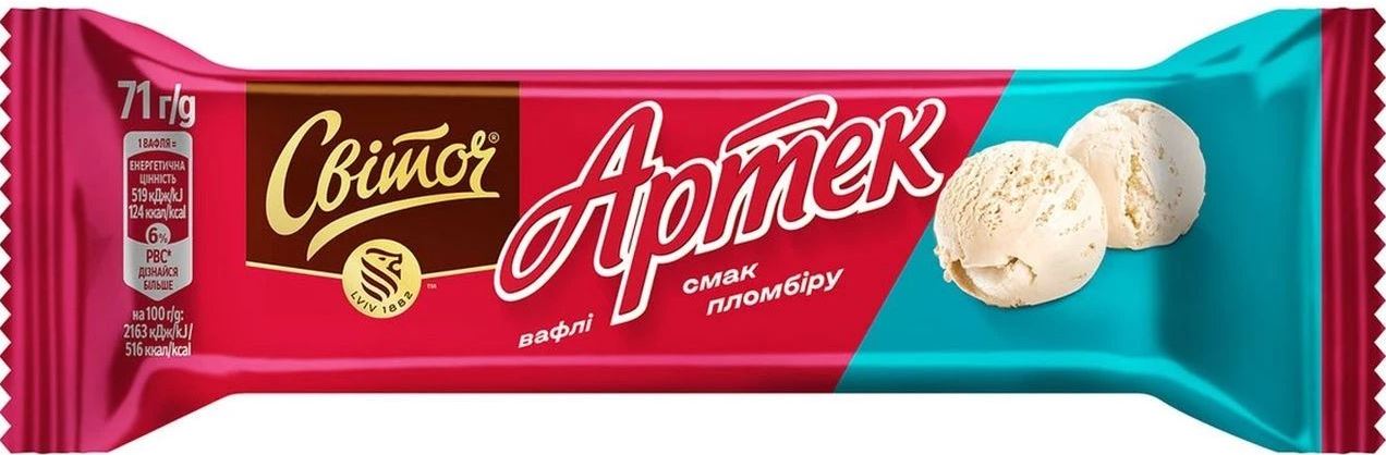 Svitoch Artek Plombir Ice Cream-Flavored Wafers, 71 g