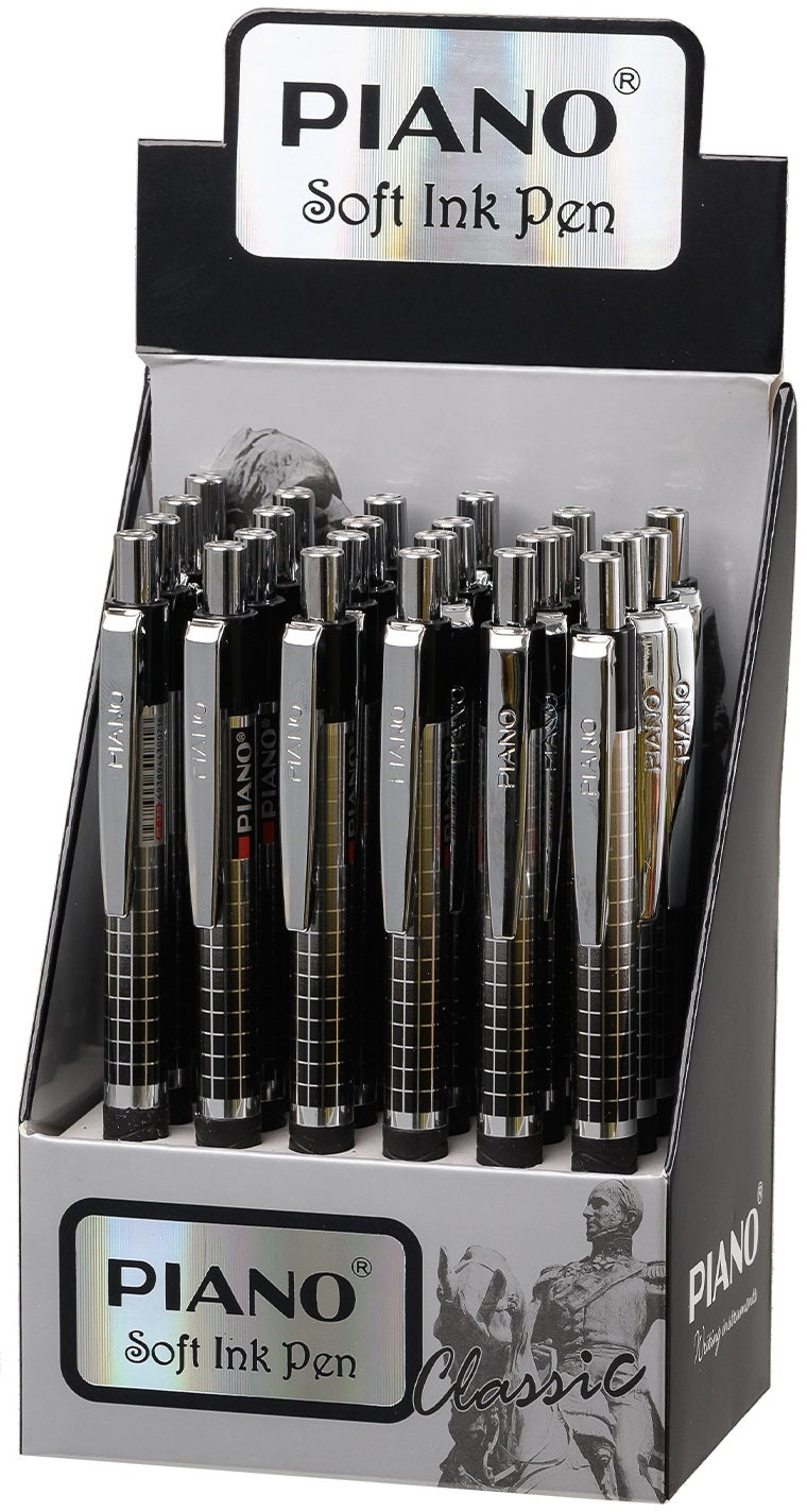 Piano PT-189 Classic Blue Retractable Ballpoint Pen, 0.5 mm