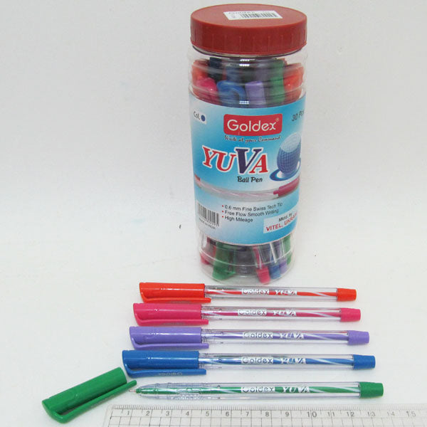 Goldex Yuva Assorted Blue Oil-Based Pen, 0.6 mm - Image 2
