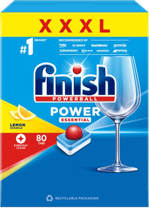 Finish Power Essential Lemon Dishwasher Tablets, 80 pcs (Price per 1 pc)