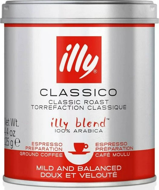 Illy Classico Ground Coffee Can, 125 g