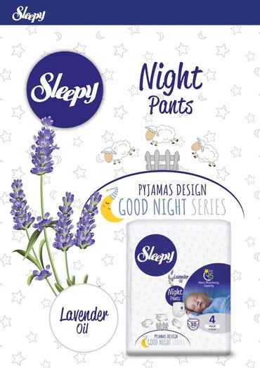 Sleepy Night Size 4 Baby Pull-Up Diaper Pants, 7-16 kg, 30 pcs - Image 2