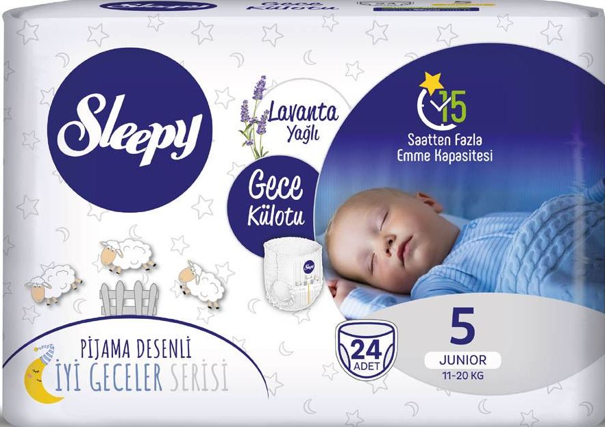 Sleepy Night Size 5 Baby Pull-Up Diaper Pants, 11-20 kg, 24 pcs