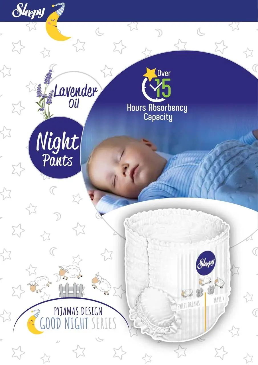 Sleepy Night Size 5 Baby Pull-Up Diaper Pants, 11-20 kg, 24 pcs - Image 2