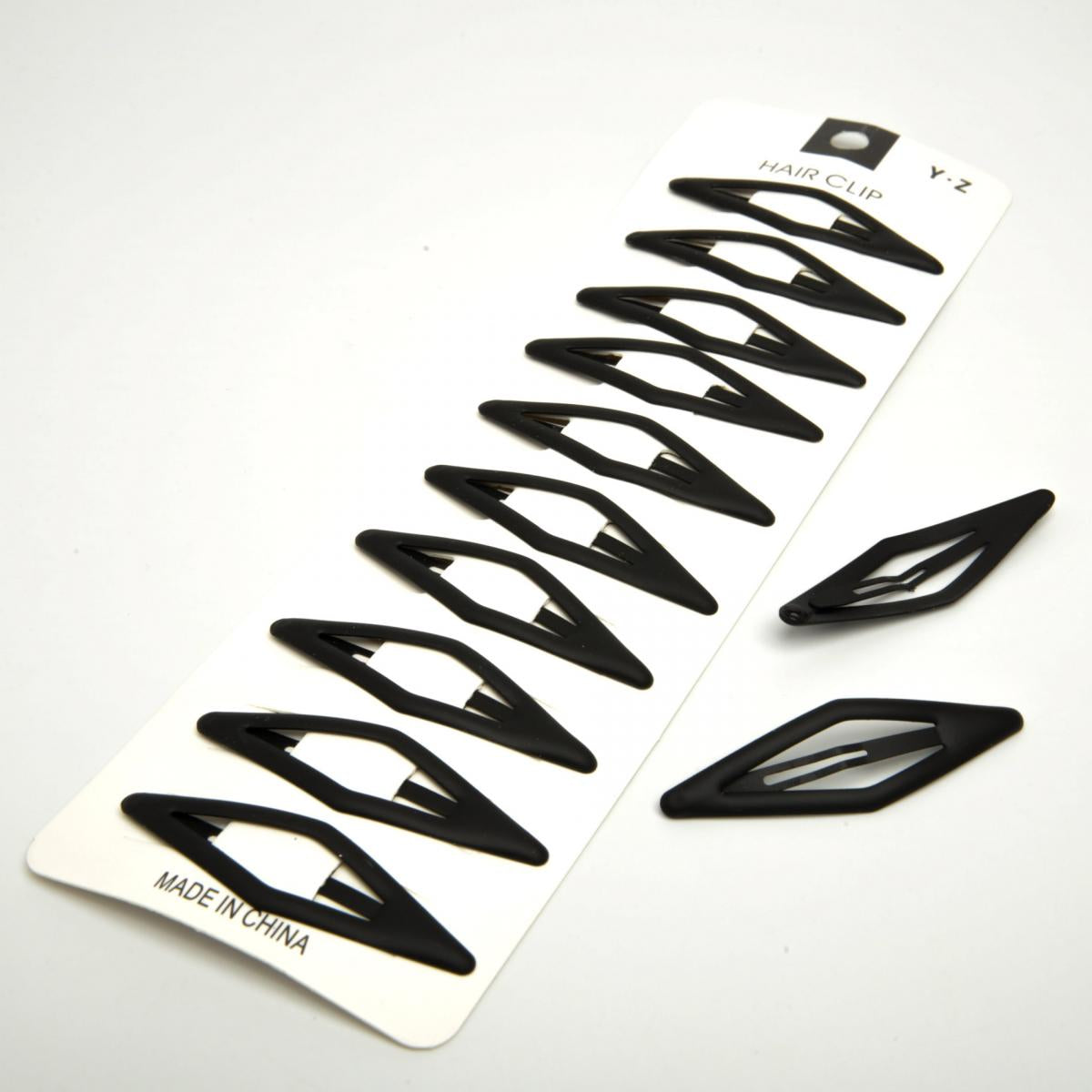 6-3423 Black Shaped Rubber Kids' Snap Hair Clip, 6 x 1.8 cm (Price per 1 pc)