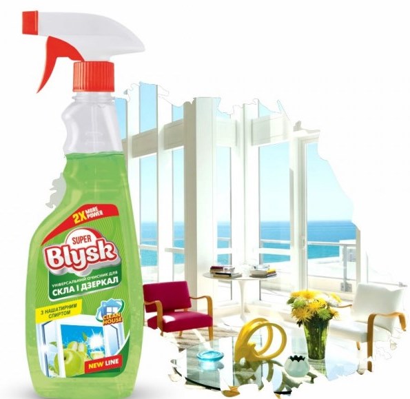 Super Blysk Green Apple Glass & Mirror Cleaner Spray, 500 mL