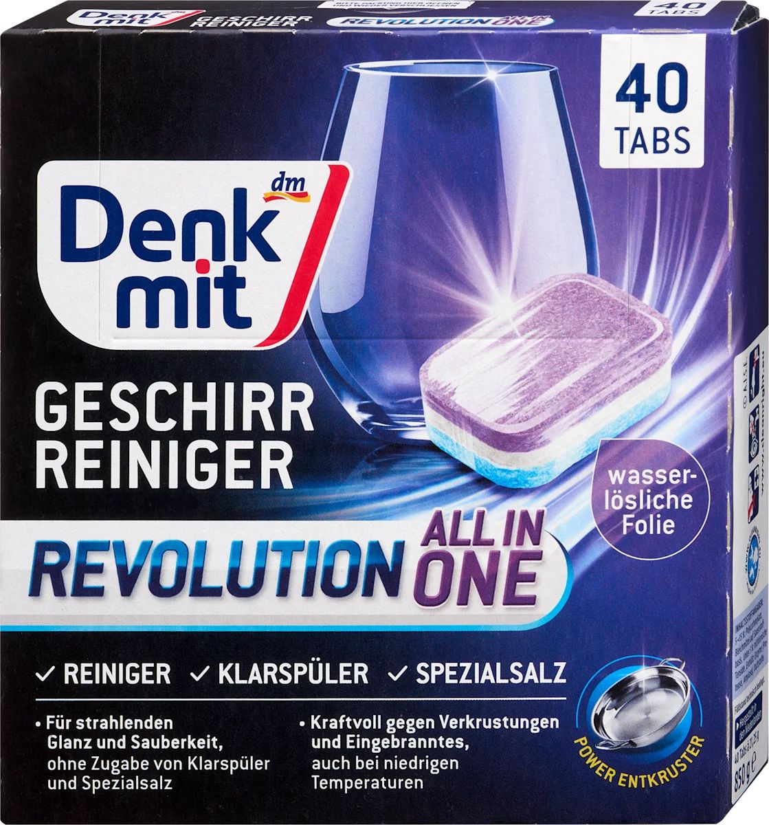 Denkmit Revolution All in One Dishwasher Tablets, 40 pcs (Price per 1 pc)