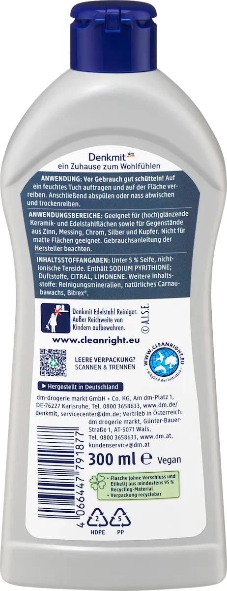 Denkmit 4 in 1 Power Stainless Steel Cleaner, 300 mL - Image 2
