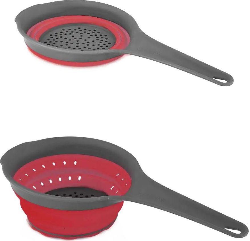 Gusto GT-858 Collapsible Silicone Colander with Handle, 1.5 L