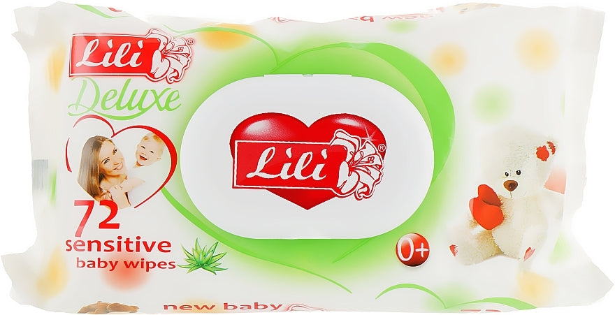 Lili Deluxe Baby Wet Wipes with Aloe Vera Extract & Lid, 72 pcs