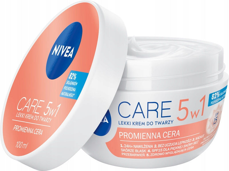 Nivea Care 5-in-1 Radiant Skin Lightweight Face Cream, 100 mL - Image 2