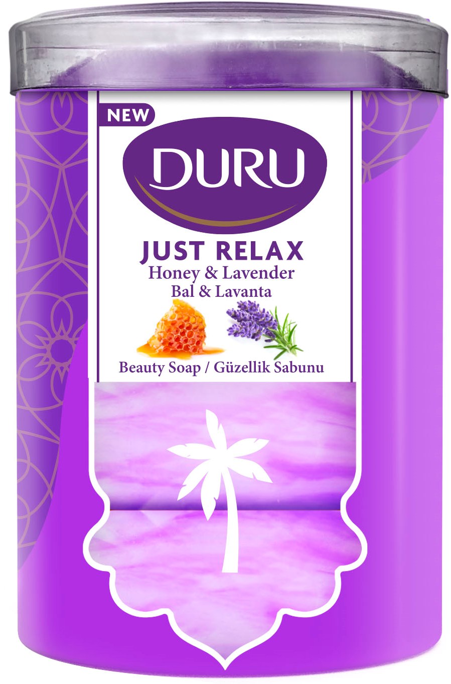 Duru Just Relax Bar Soap with Honey Extract & Lavender Scent, 4 x 90 g