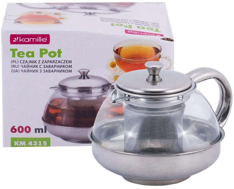 Kamille KM4315 Glass Teapot, 600 mL - Image 2