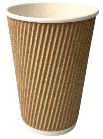 Corrugated Kraft Paper Cups, 340 mL, 25 pcs