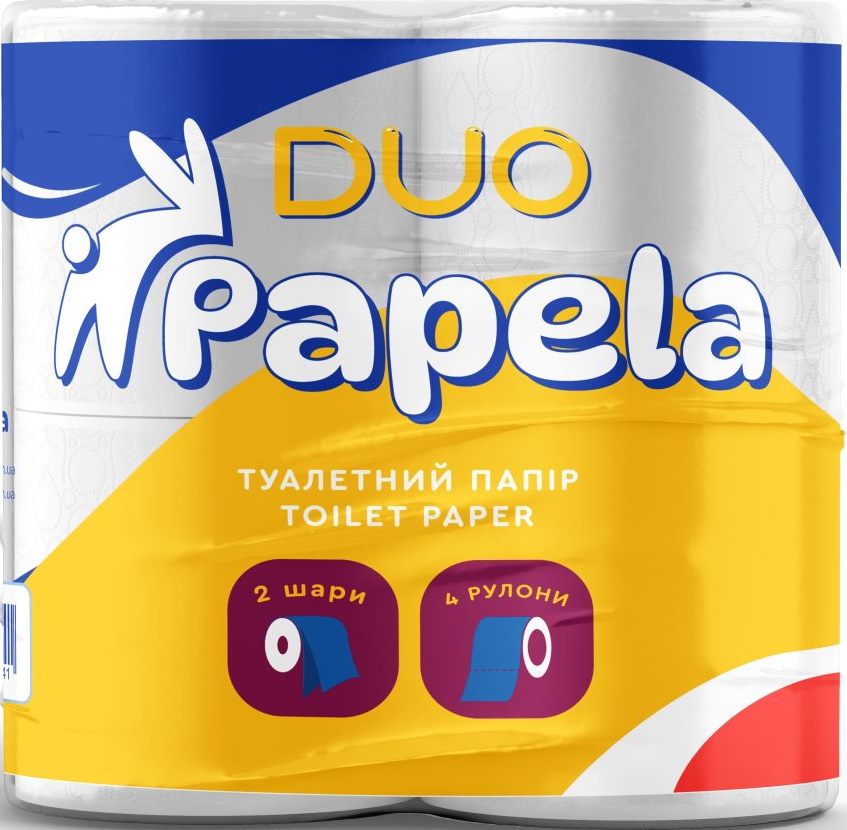 Papela Duo 2-Ply Toilet Paper, 4 Rolls