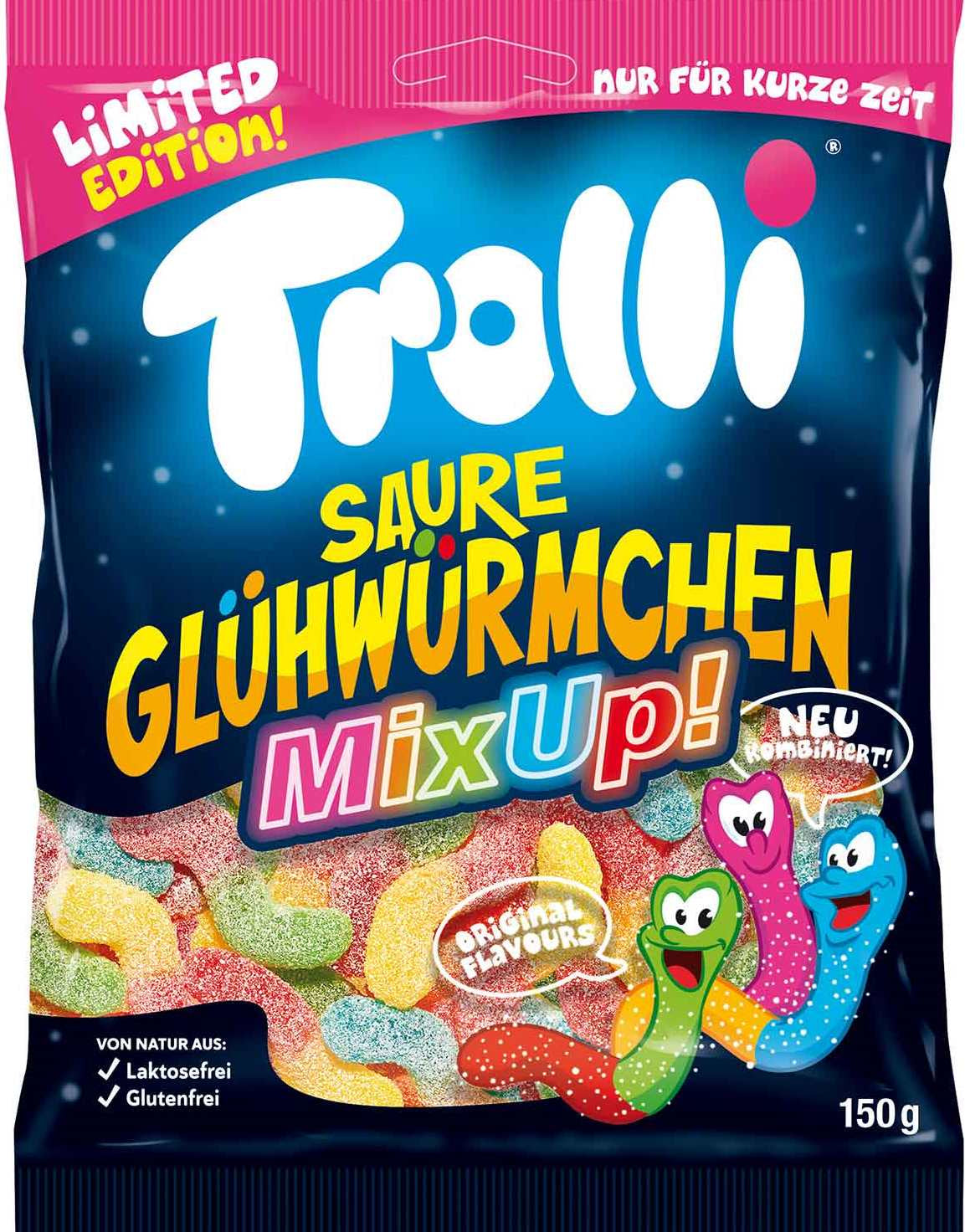 Trolli Glowworms Mix Up Gummy Candy, 150 g