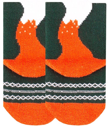 Duna 4112 Dark Green Patterned Winter Kids' Socks, Size 08-10 - Image 2
