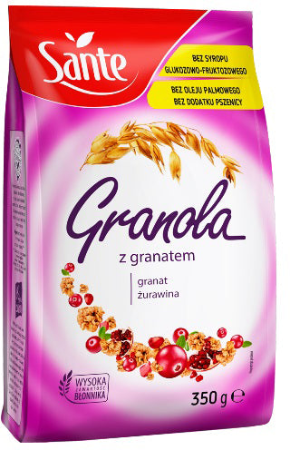 Sante Granola with Pomegranate & Cranberry Muesli, 350 g