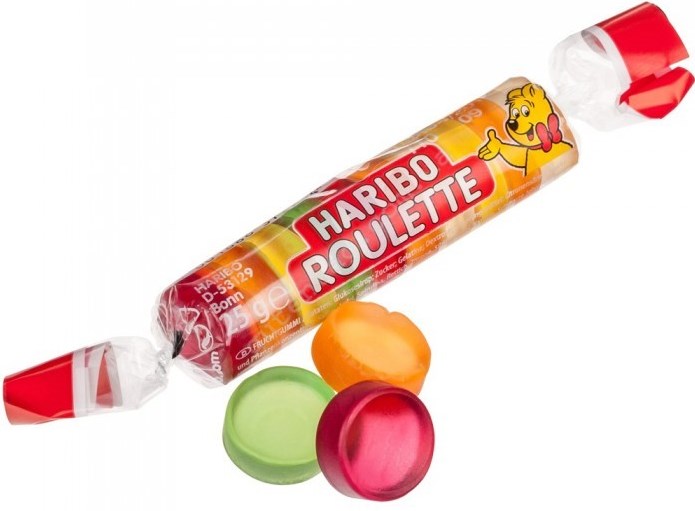 Haribo Roulette Fruit Gummy Candies, 25 g
