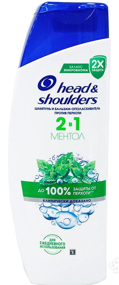 Head & Shoulders 2-in-1 Menthol Anti-Dandruff Shampoo, 400 mL