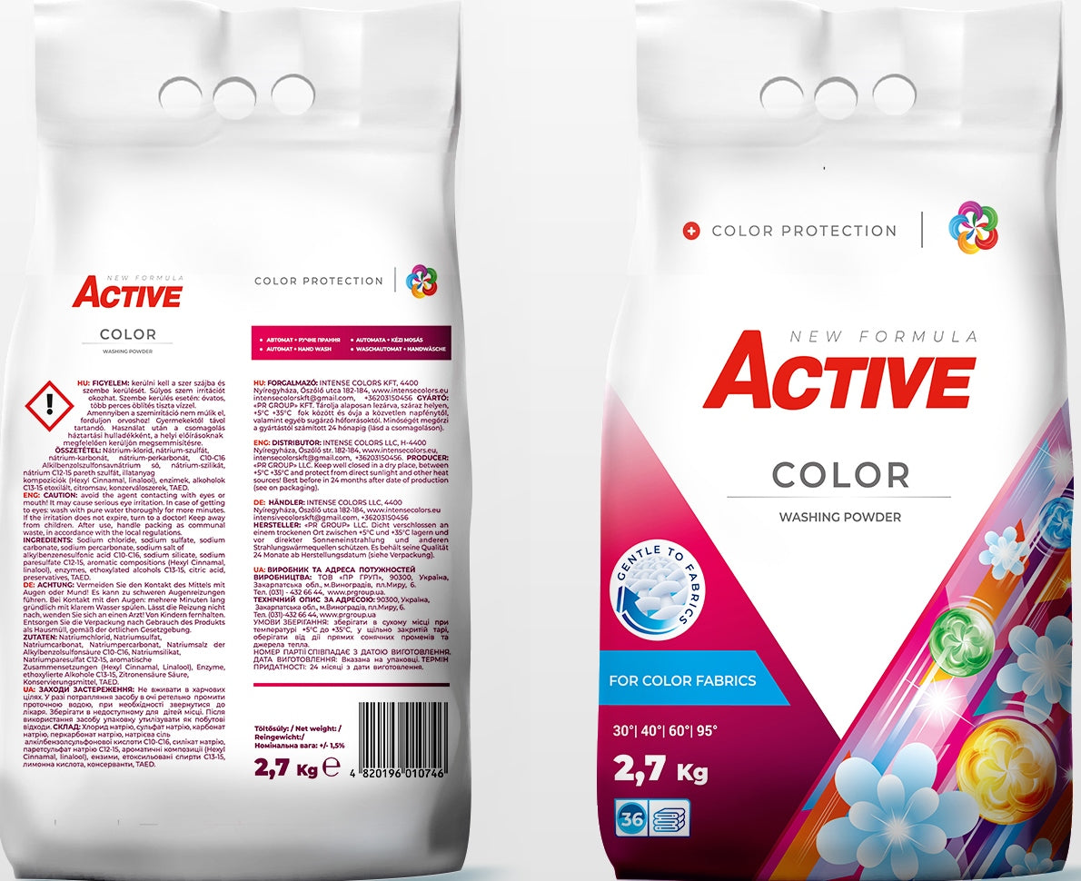 Active Color Laundry Detergent Powder, 36 Loads, 2.7 kg - Image 2