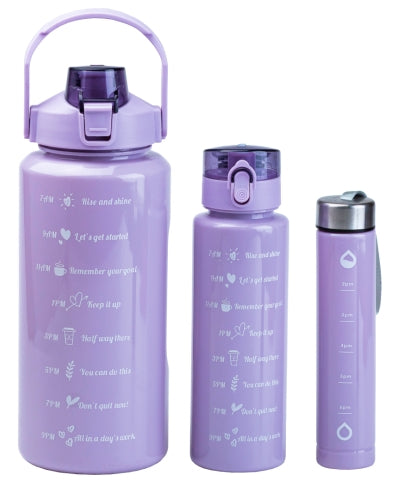 Lilac 3-in-1 Water Bottle Set, 300 mL, 700 mL & 2 L