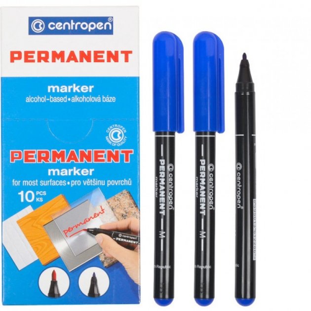 Centropen 2846 Blue Permanent Marker, 1 mm - Image 2