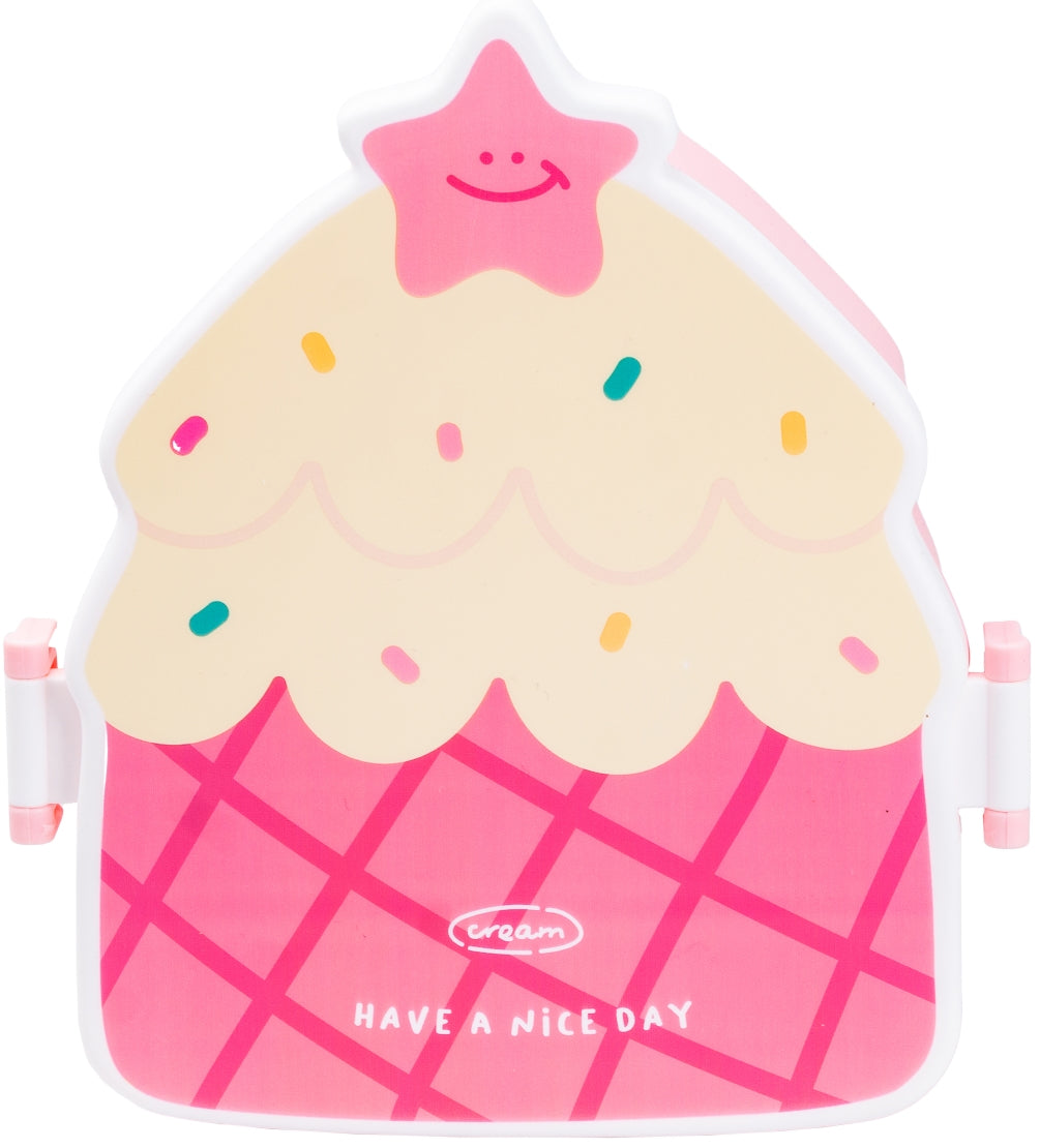 Sweet Cake HP-12-271P Pink Kids' Lunch Box with Utensils, 20 x 18 x 8 cm