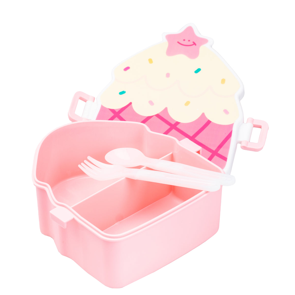 Sweet Cake HP-12-271P Pink Kids' Lunch Box with Utensils, 20 x 18 x 8 cm - Image 2