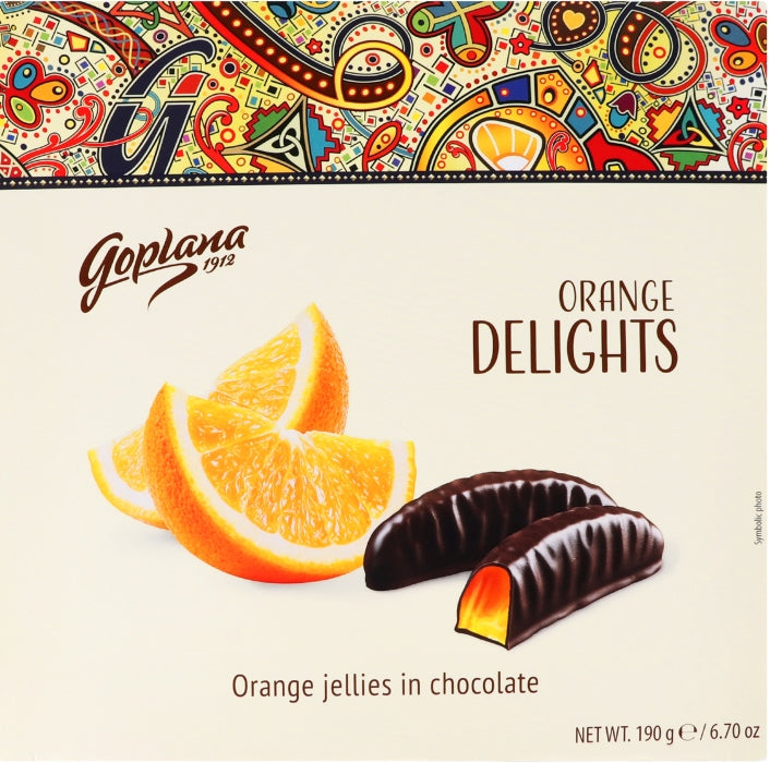 Goplana Orange Jelly Candy in Chocolate, 190 g
