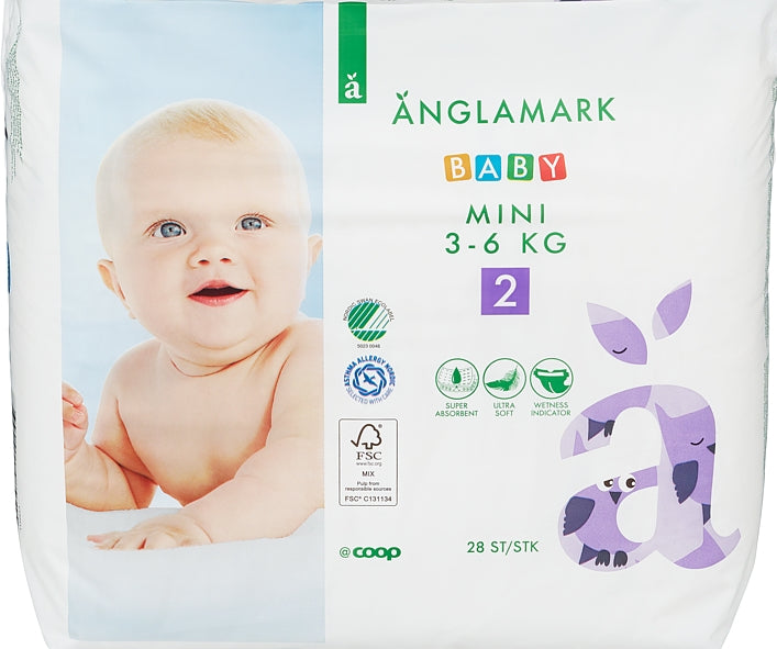 Anglamark 2 Baby Diapers, 3-6 kg, 28 pcs