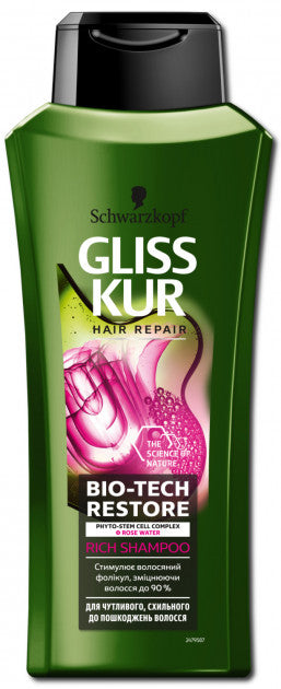 Gliss Kur Bio-Tech Restore for Sensitive, Damage-Prone Hair Shampoo, 400 mL