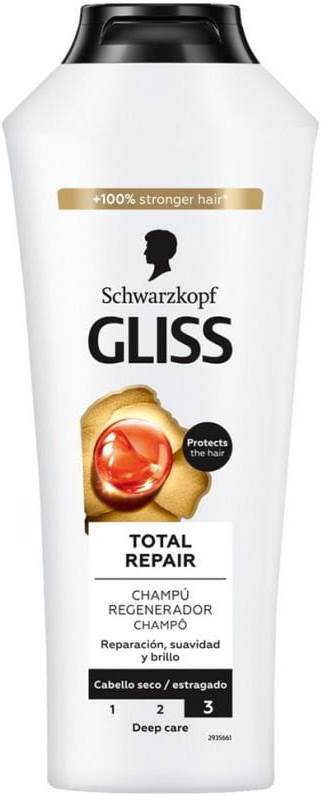 Gliss Kur Total Repair for Dry and Damaged Hair Shampoo, 400 mL