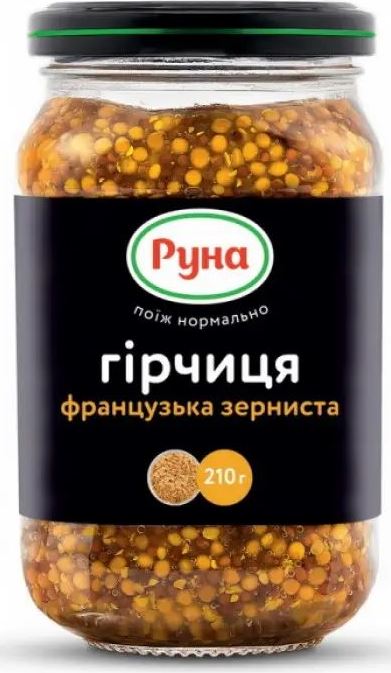 Runa French Whole-Grain Mustard, 210 g