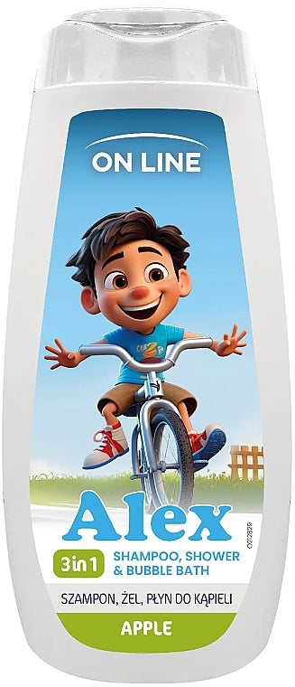 On Line Alex Apple Kids' 3-in-1 Shampoo, Shower Gel & Bath Foam, 400 mL