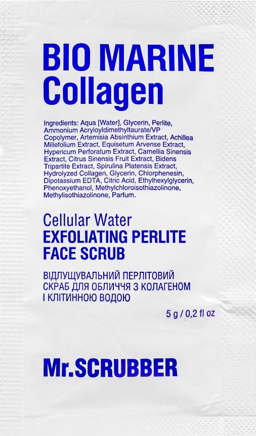 Mr. Scrubber Bio Marine Collagen Exfoliating Perlite Face Scrub with Collagen & Cell Water, 5 g