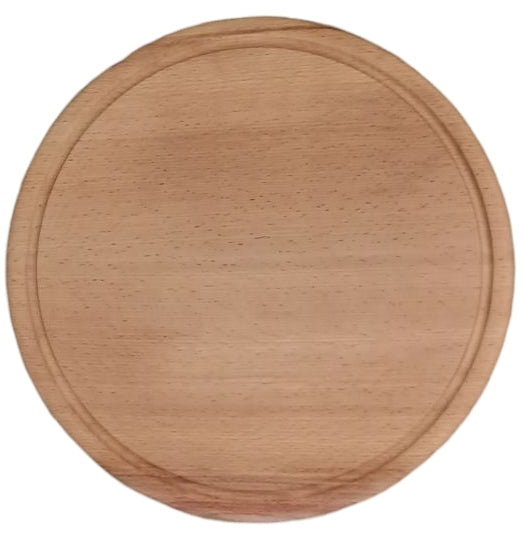 Wooden Pizza Board, 30 cm Diameter, 1.5 cm Thick