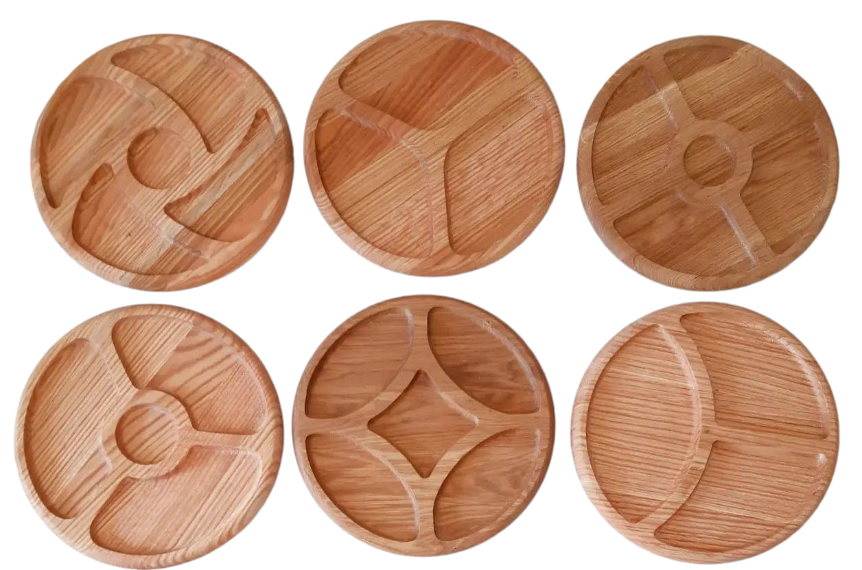 Round Wooden Serving Tray, 30 cm Diameter, Assorted - Image 4