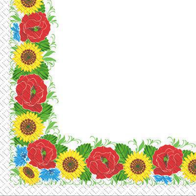 Margo Ukrainian Border 2-Ply Napkins, 50 pcs, 33 x 33 cm