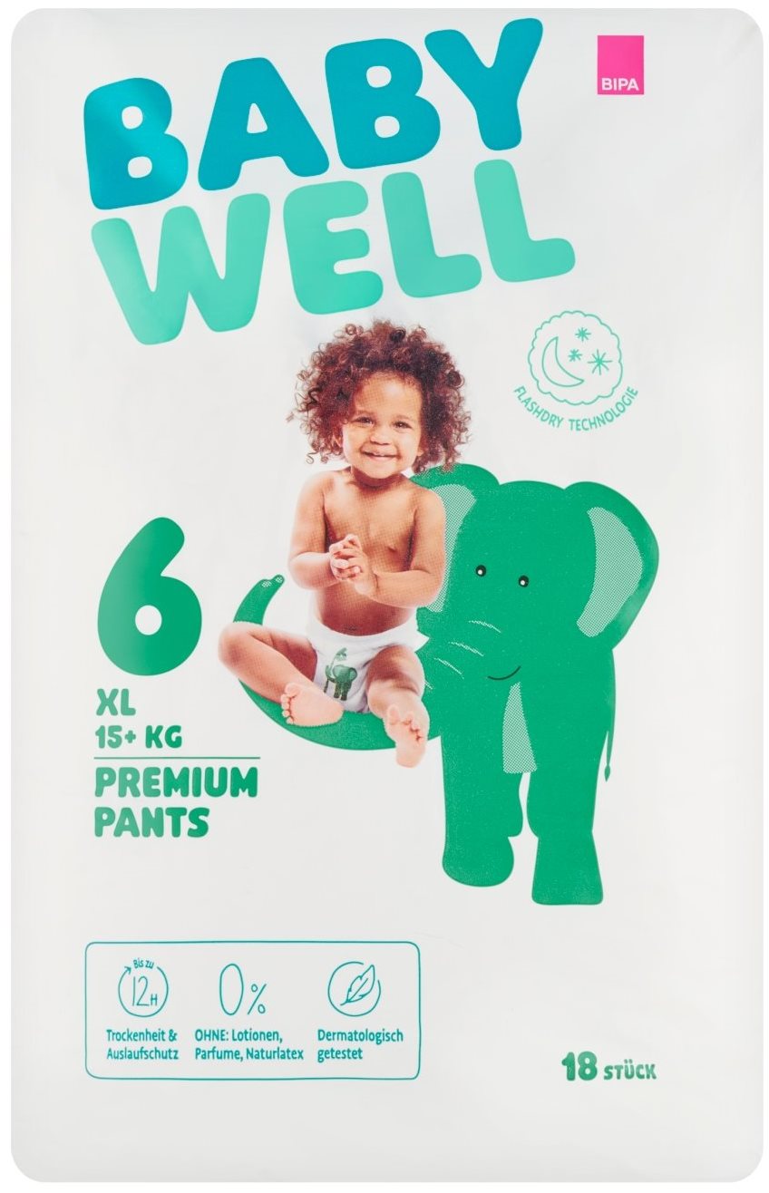 Babywell Size 6 Baby Pull-Up Diaper Pants, 15+ kg, 18 pcs - Image 2