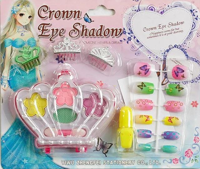 Crown Eye Shadow C 58287 Makeup Set with Eyeshadow, Nail Polish & False Nails