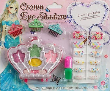 Crown Eye Shadow C 58287 Makeup Set with Eyeshadow, Nail Polish & False Nails - Image 2