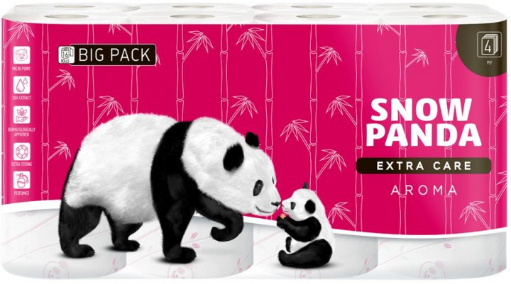 Snizhna Panda Extra Care Aroma 4-Ply Toilet Paper, 16 Rolls