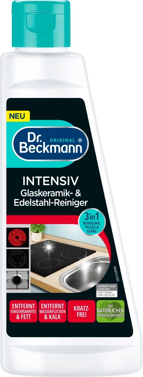 Dr. Beckmann Intensive Glass-Ceramic & Stainless Steel Cleaner, 250 mL