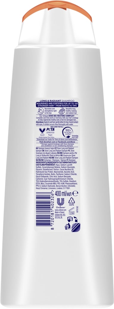 Dove Length & Shine Shampoo, 400 mL - Image 2