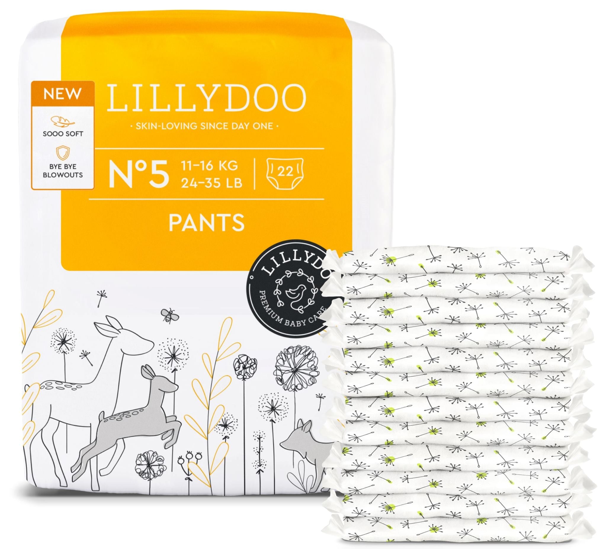 Lillydoo Baby Pull-Up Diaper Pants 5, 11-16 kg, 22 pcs