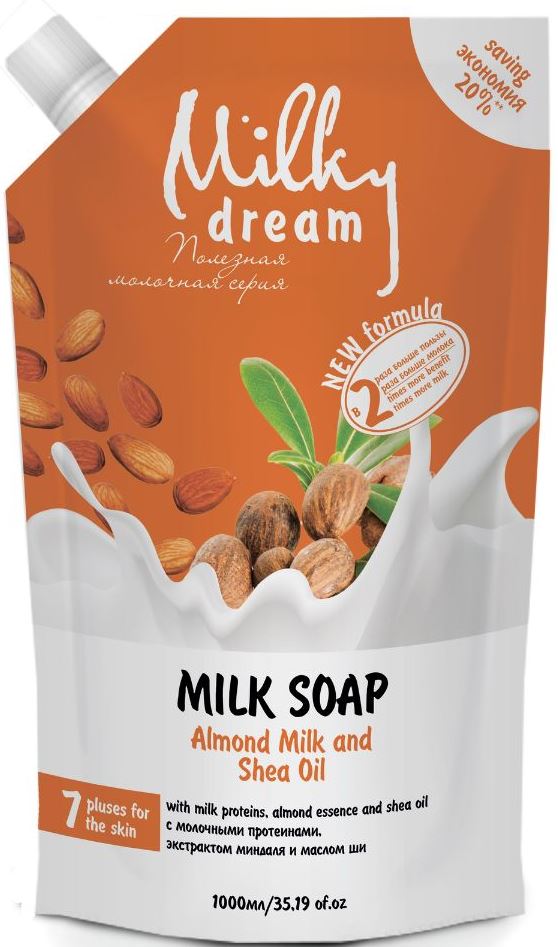 Milky Dream Almond Milk & Shea Butter Liquid Cream Soap Refill Pouch, 1 L